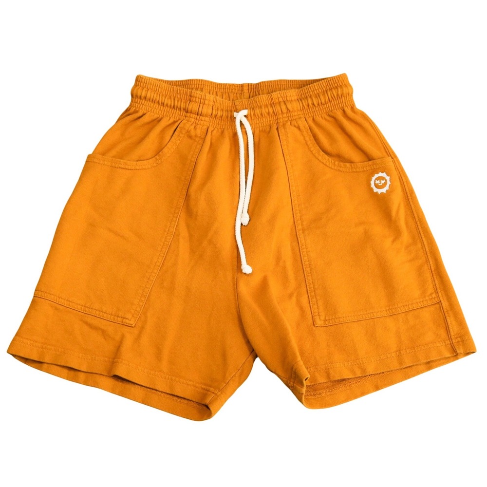 Big Bud Press Sweat Shorts Unisex Small Rust Orange High Waisted Sun Logo BBP